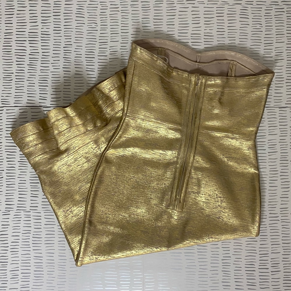 NWT Rosedress Strapless Flute Style Gold Dress - Picture 9 of 10